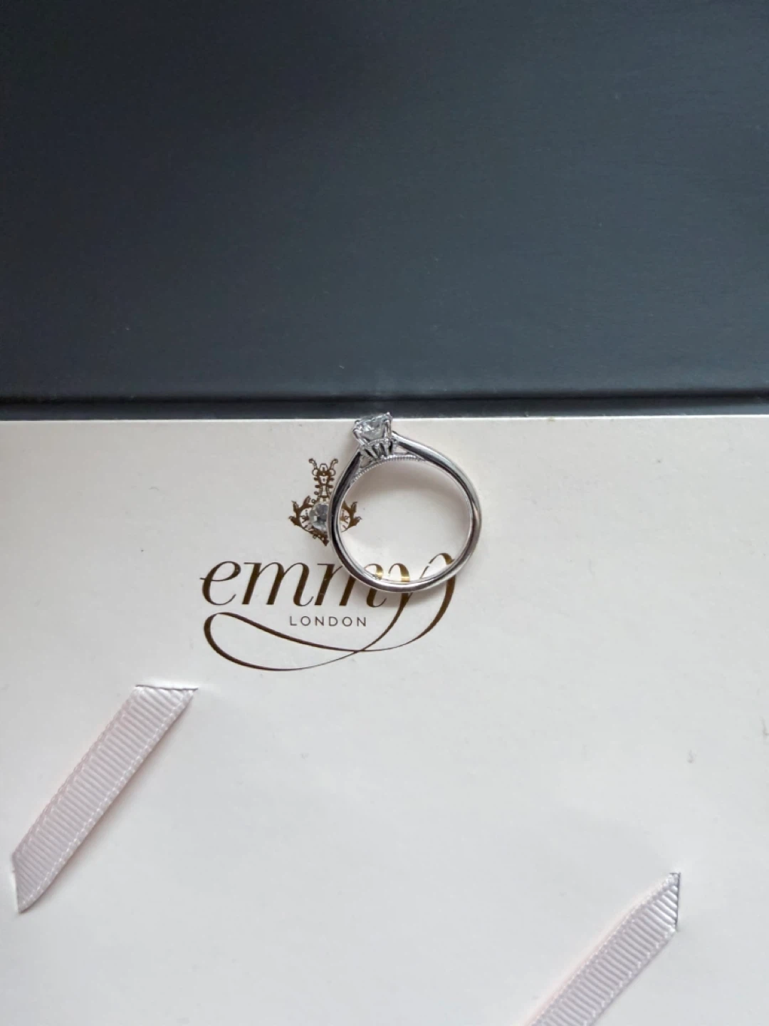 Emmy London 18 Karat White Gold Engagement Ring - photo 3