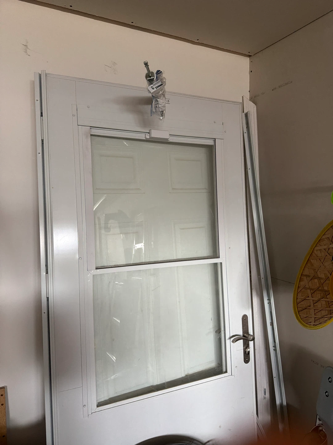 White Storm Door with Glass