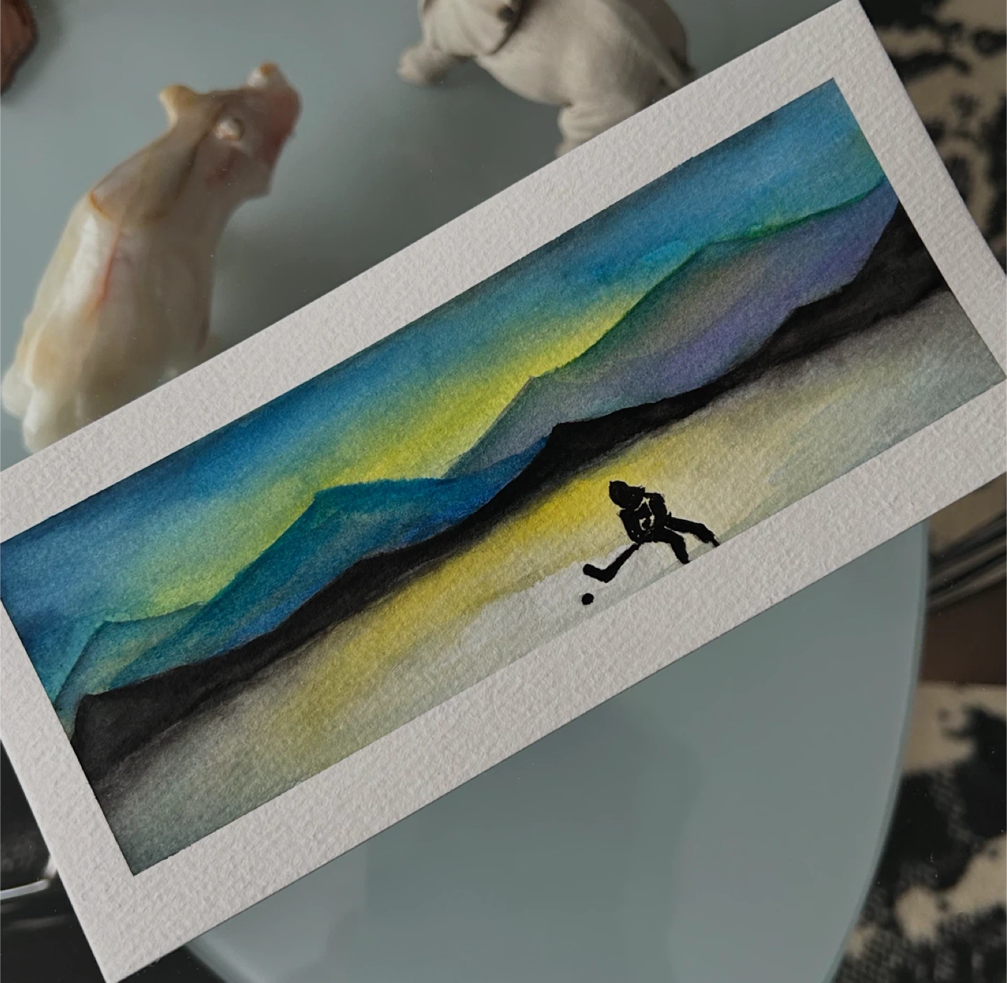 Original Watercolour Painting - Hockey Scene - photo 4