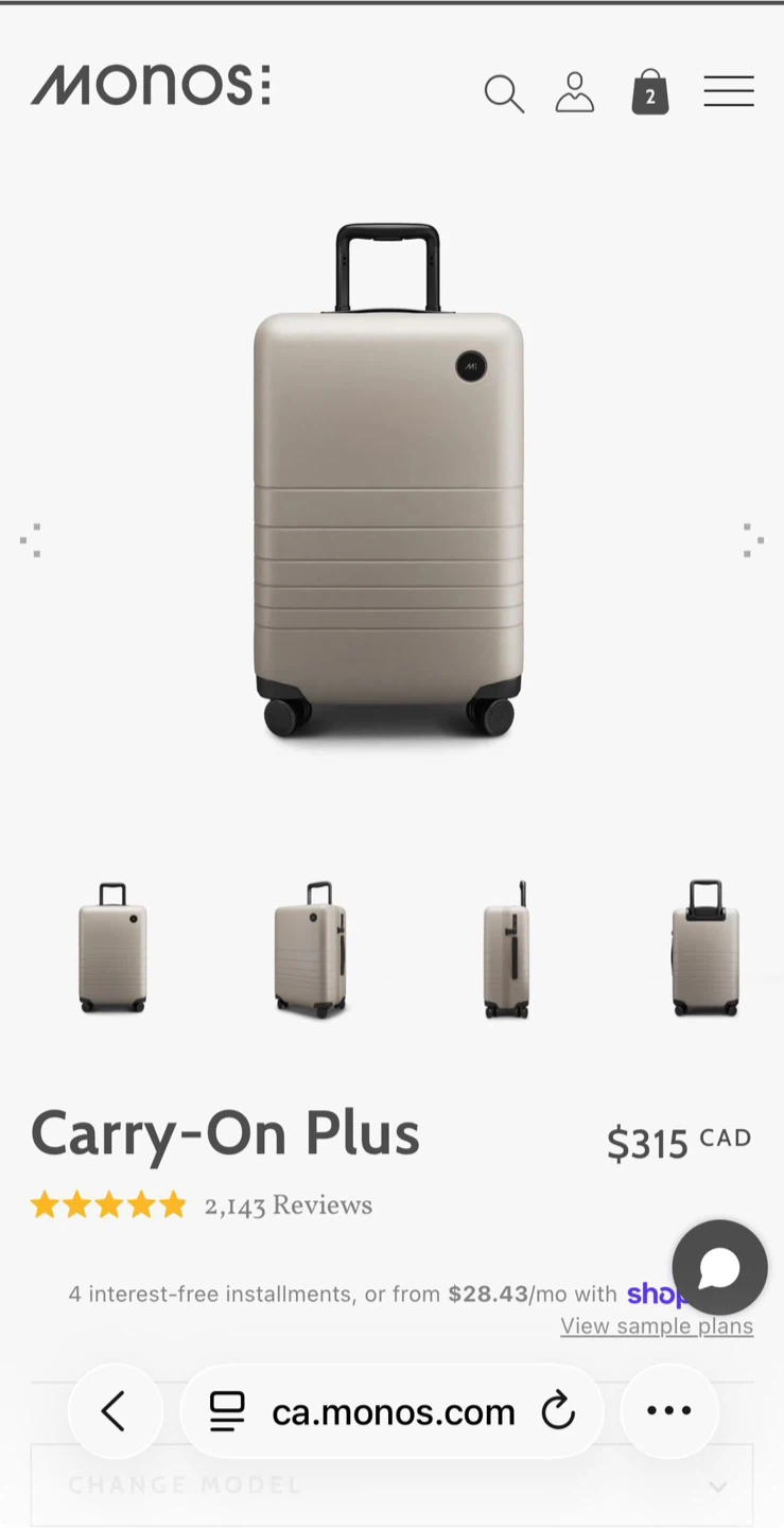 Monos Carry-On Plus Luggage - photo 2