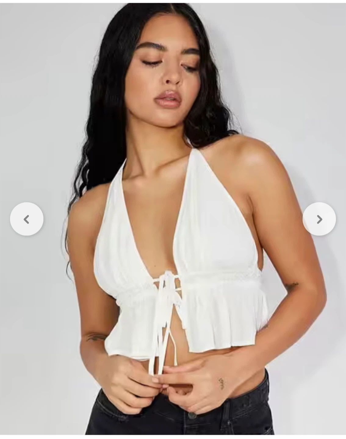 Garage Kristin cage back halter top white