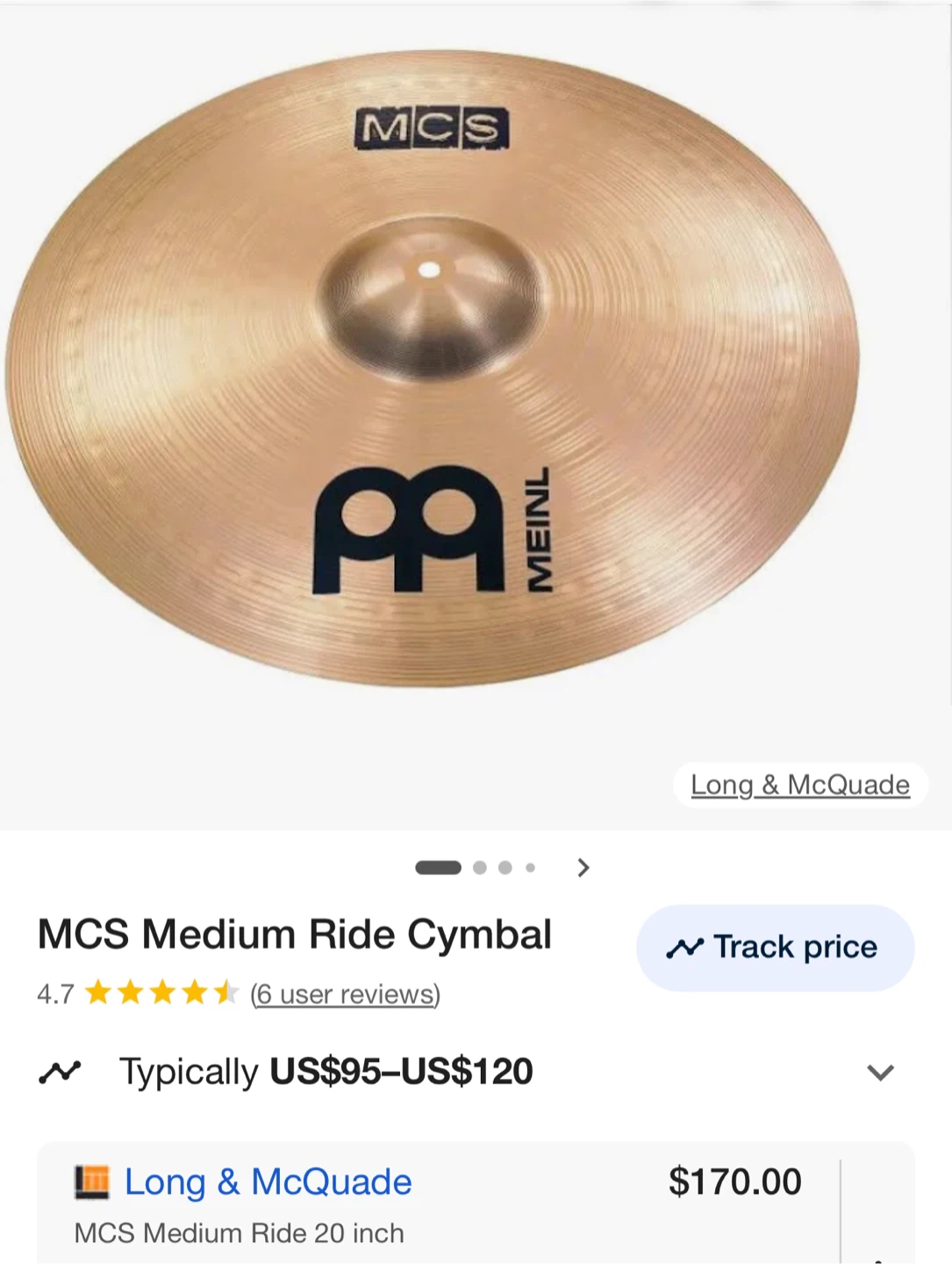 20” MCS ride cymbal by Meinl - photo 3