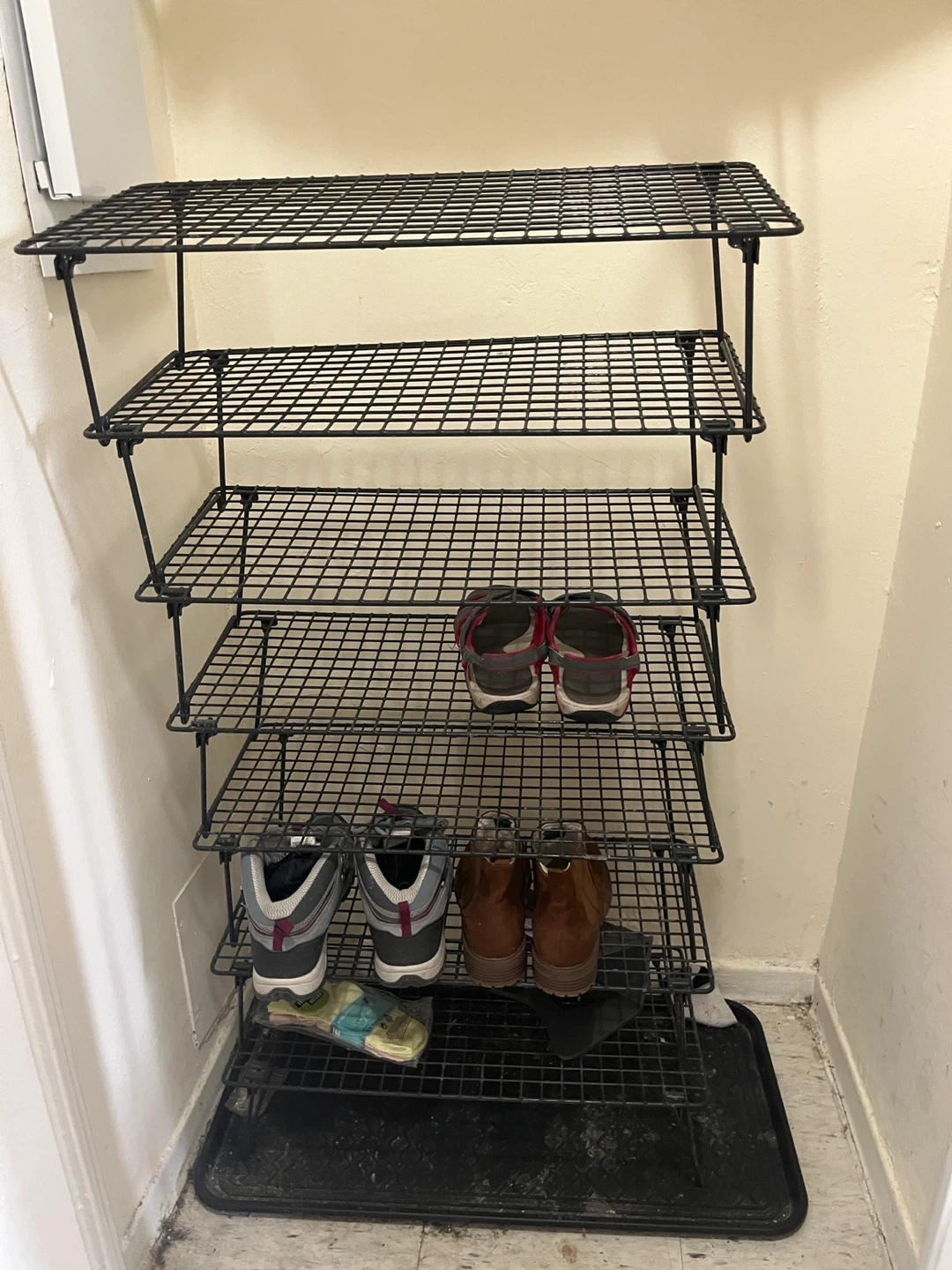 Detachable Black 7-Tier Wire Shoe Rack - photo 2