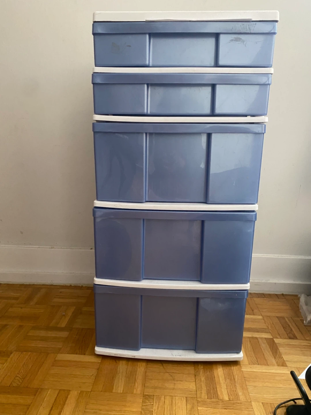 Blue 5-Drawer Plastic Storage Unit - photo 3