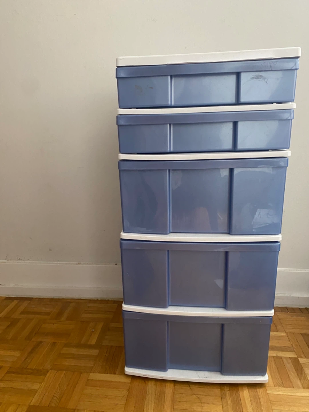 Blue 5-Drawer Plastic Storage Unit - photo 2