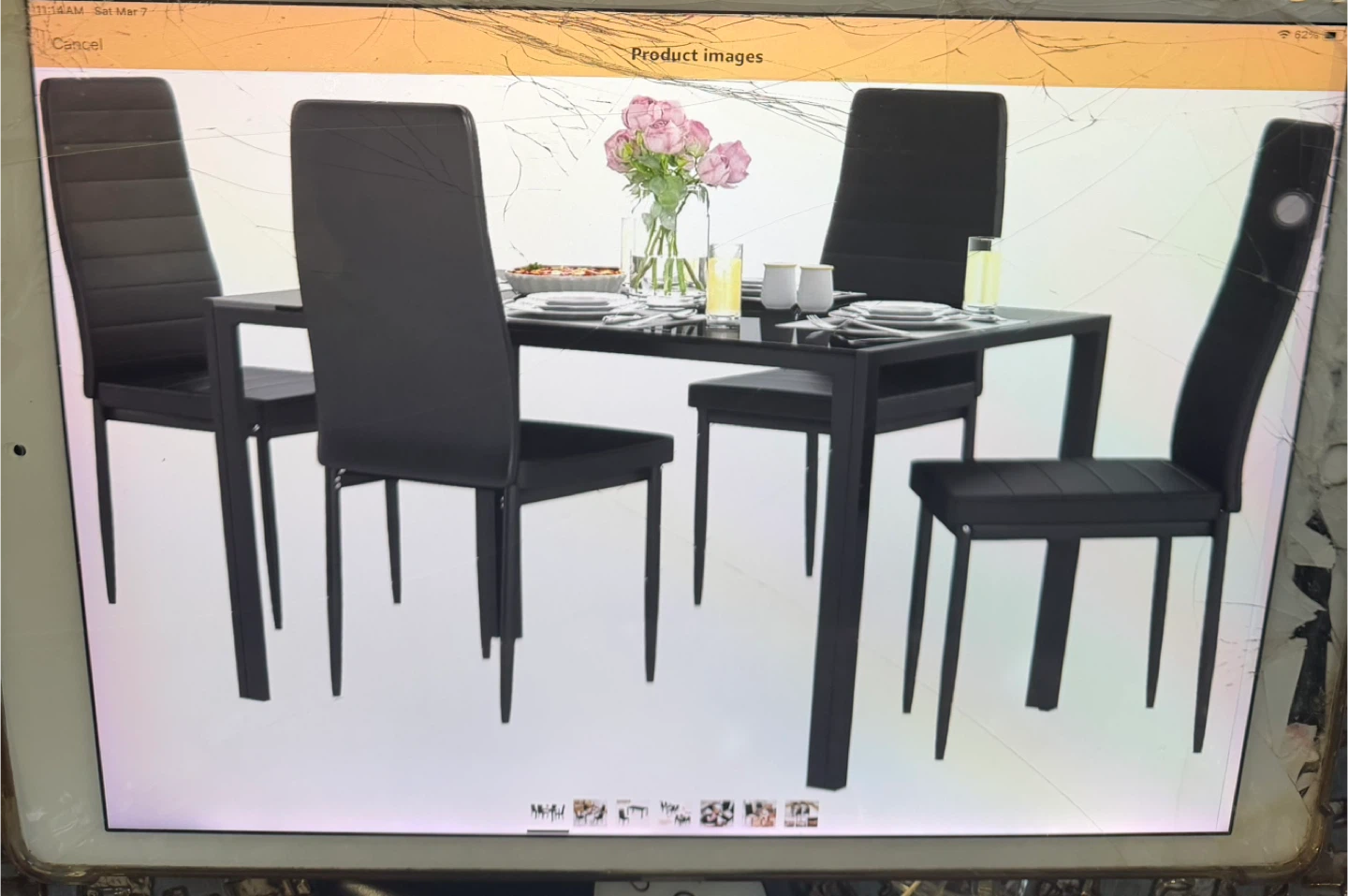 Black Dining Table Set with 4 Chairs - photo 3