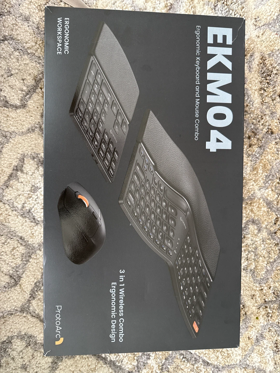 ProtoArc EKM04 3-in-1 Wireless Ergo Keyboard and Mouse Combo