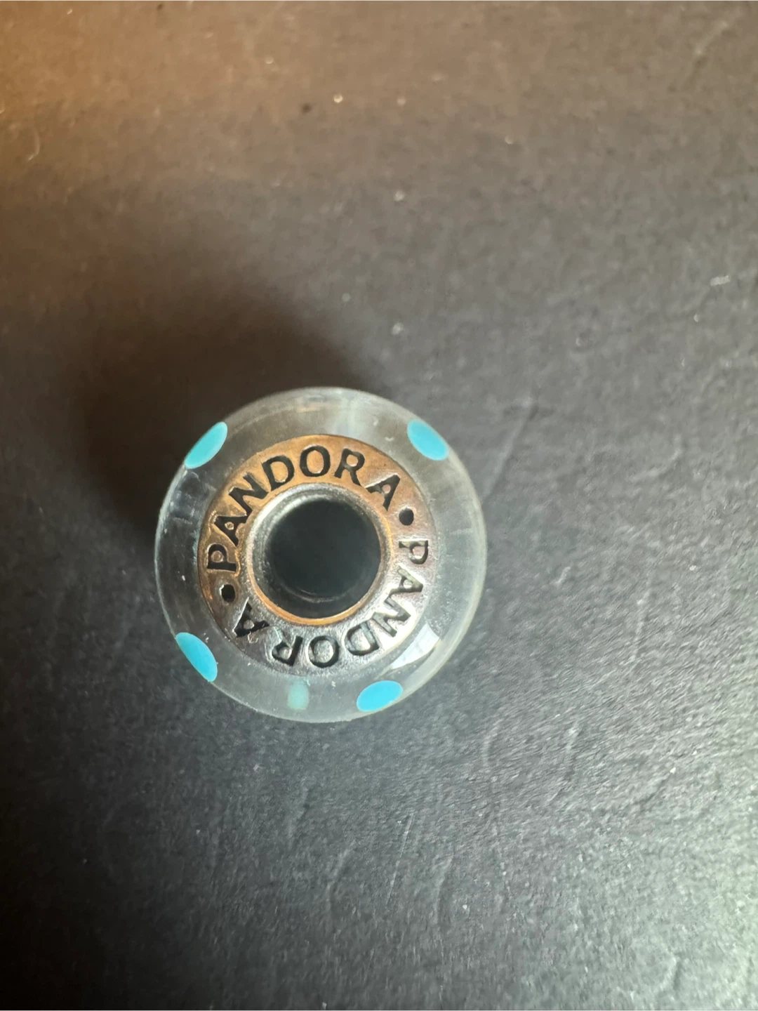 Pandora Clear Glass Blue Polka Dot Charm - photo 2