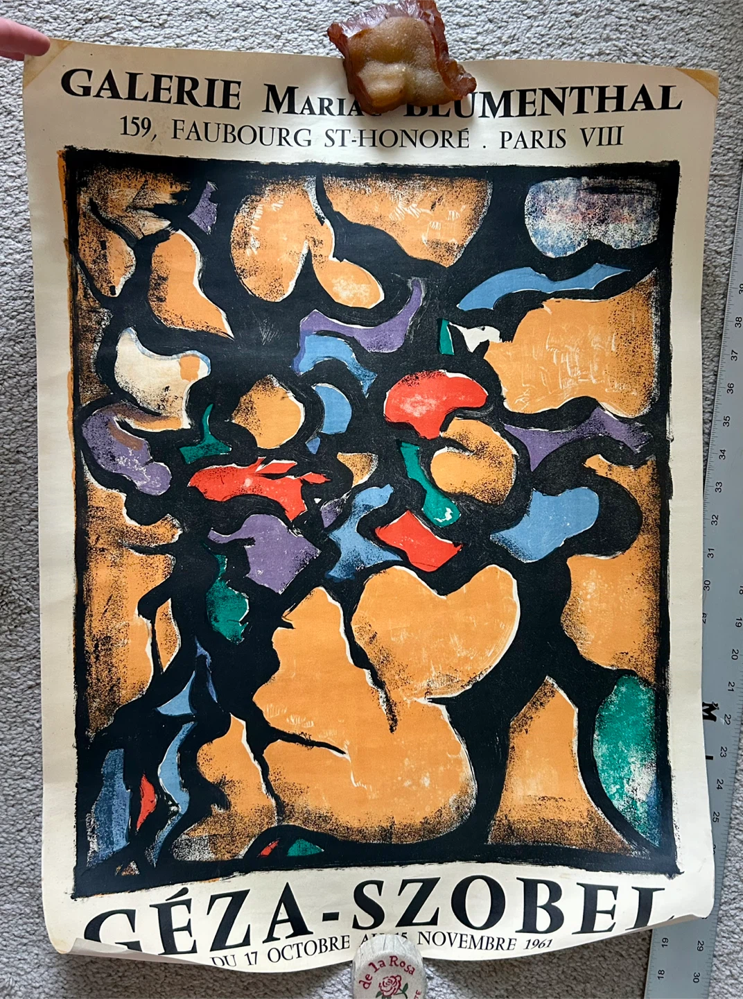 Vintage French Art Exhibit Poster 1960s