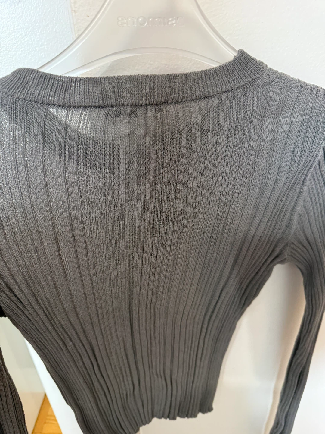 Dynamite Grey Ribbed Long Sleeve Top - Size TP/XS - photo 3