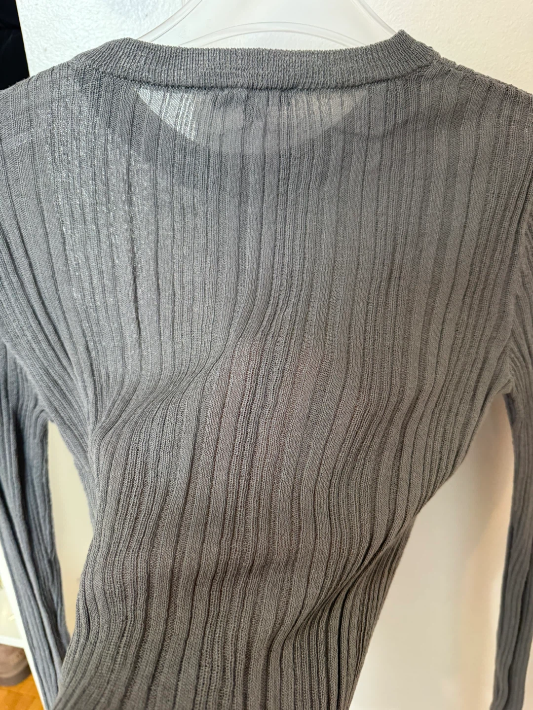 Dynamite Grey Ribbed Long Sleeve Top - Size TP/XS - photo 4