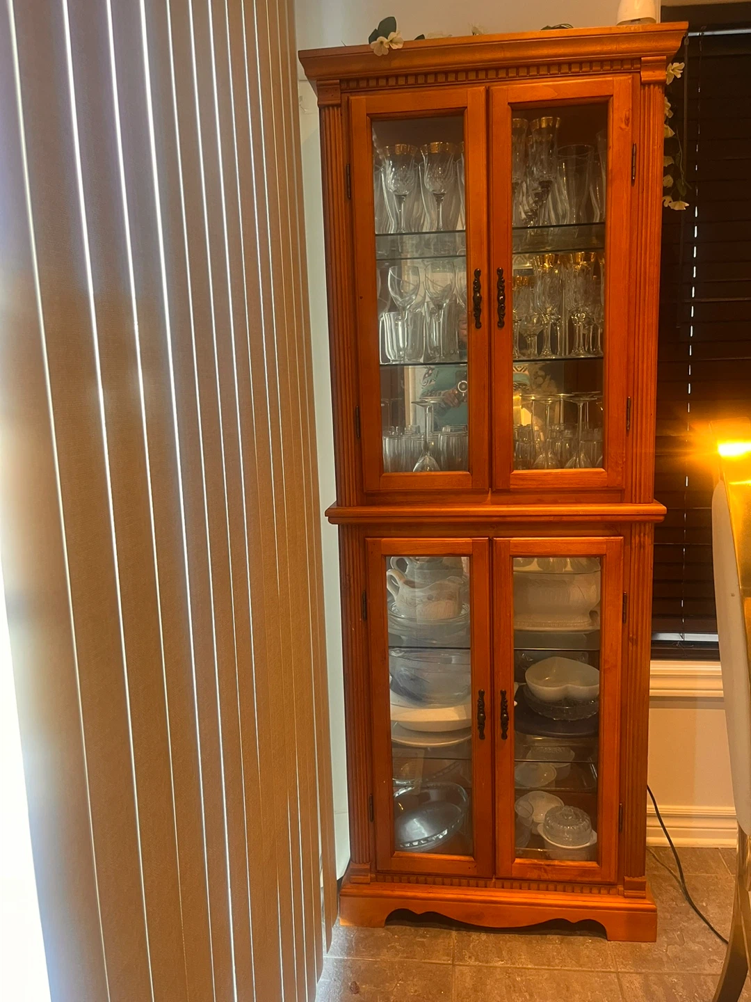 Wooden China Cabinet with Glass Doors - photo 2