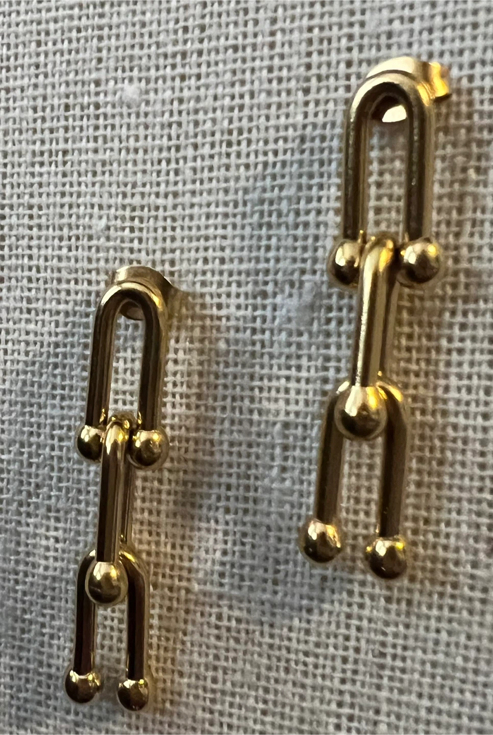 New Gold Plated Chain Link Earrings - photo 4