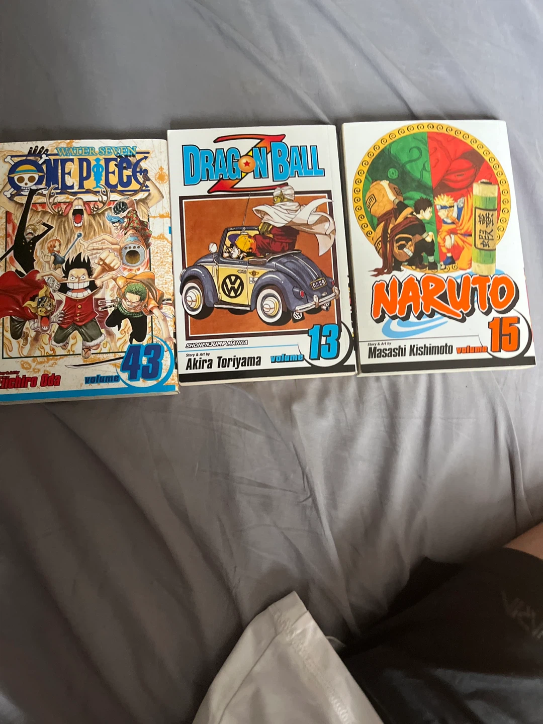 One Piece, Dragon Ball Z, and Naruto Manga