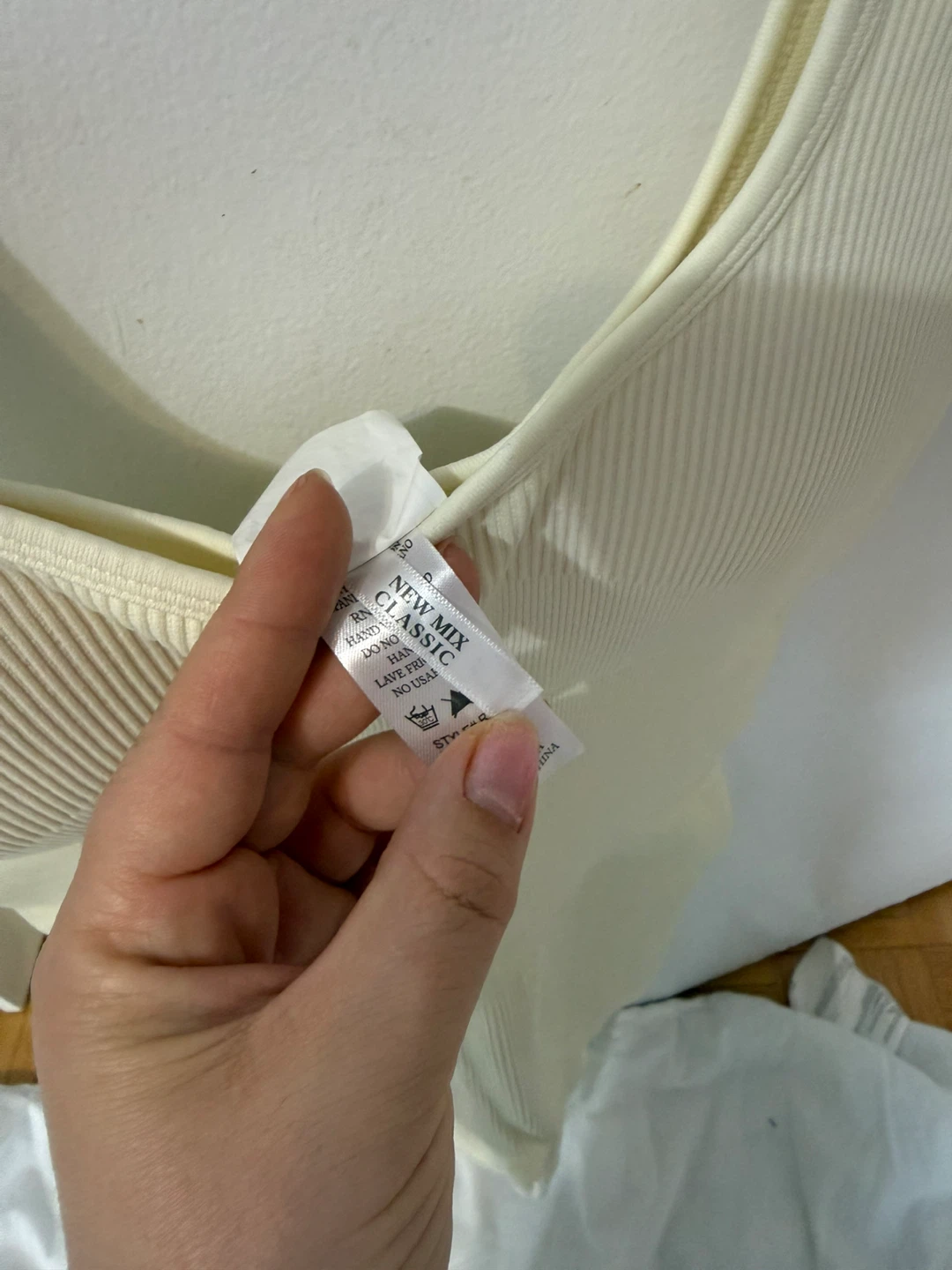 New Mix Classic Ribbed Bodysuit - Cream, Size M - photo 3
