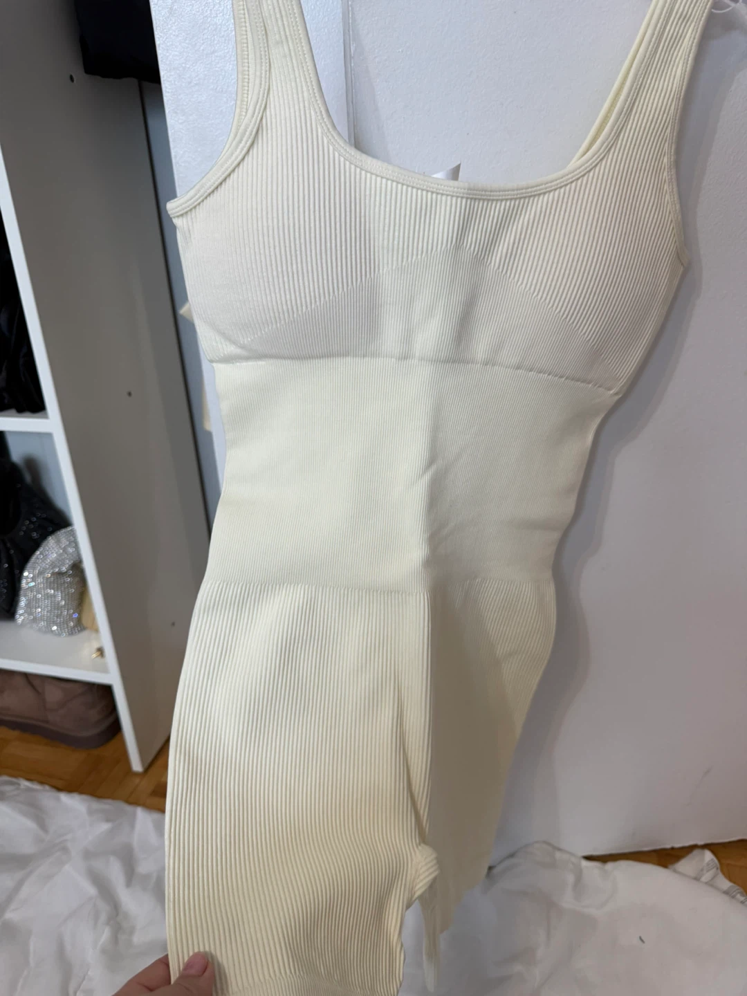New Mix Classic Ribbed Bodysuit - Cream, Size M - photo 2