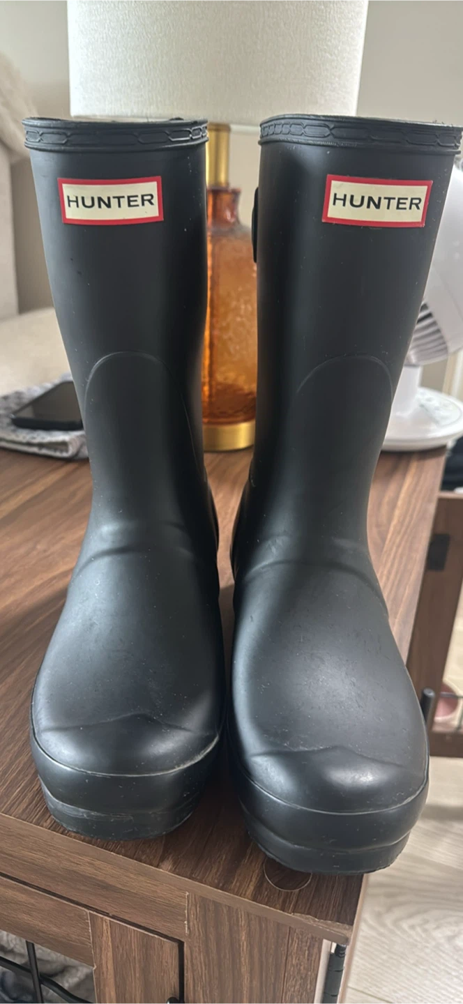 Hunter Boots - Black Rubber Rain Boots