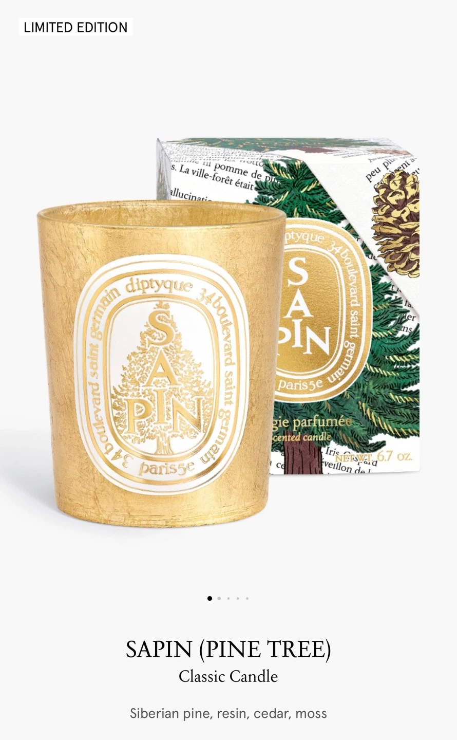 Diptyque Sapin (Pine Tree) Classic Scented Candle - photo 3