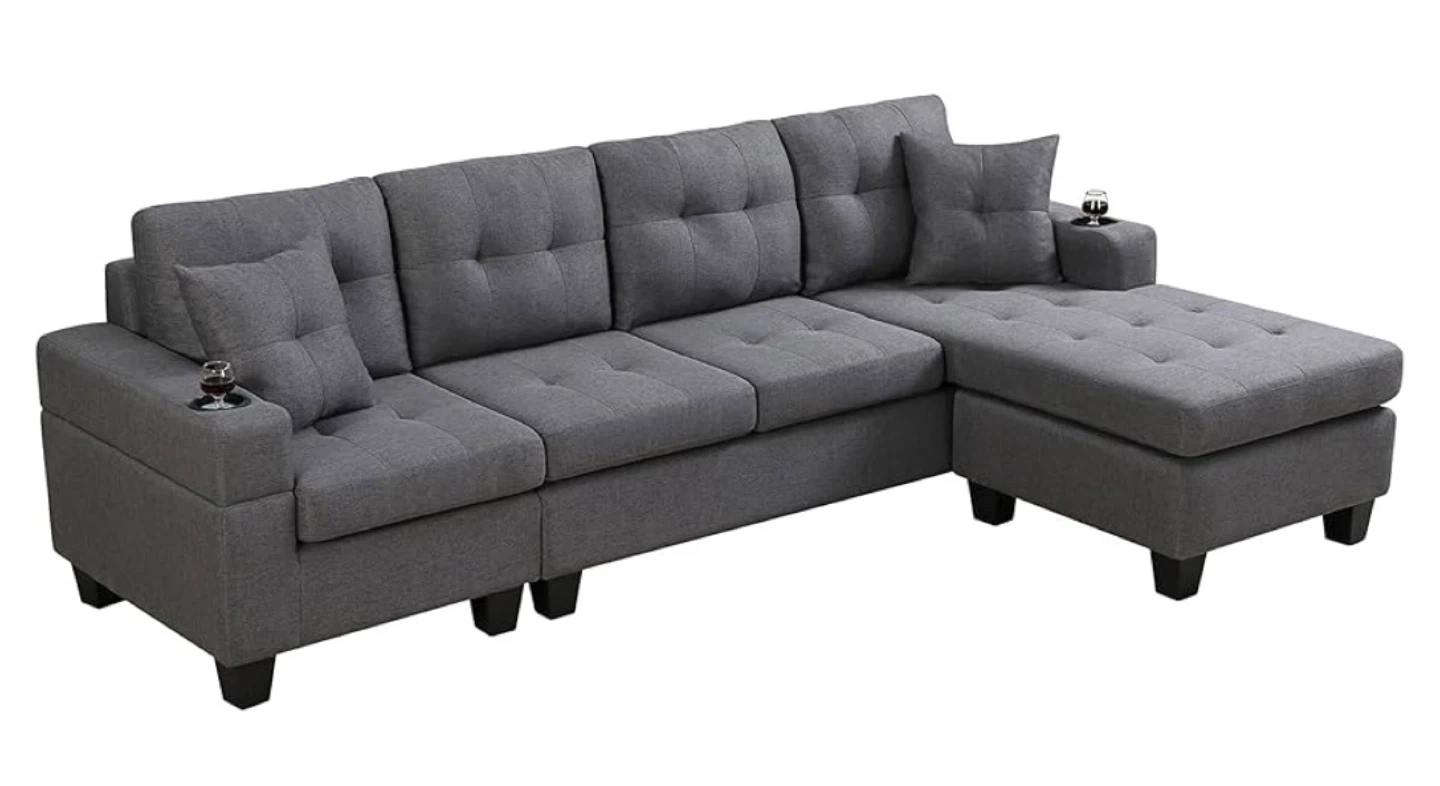 Grey Sectional Sofa with Chaise and Storage - photo 2