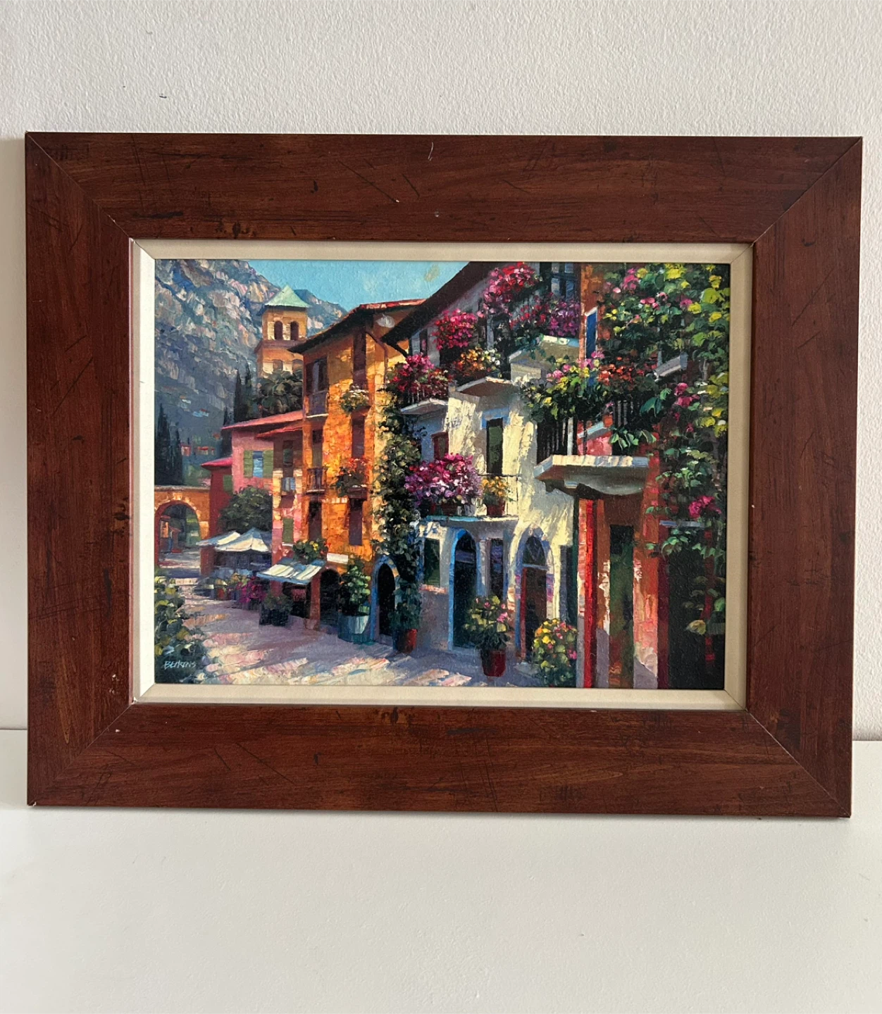 SET OF 2: Framed Prints of Paintings of Village Scenes