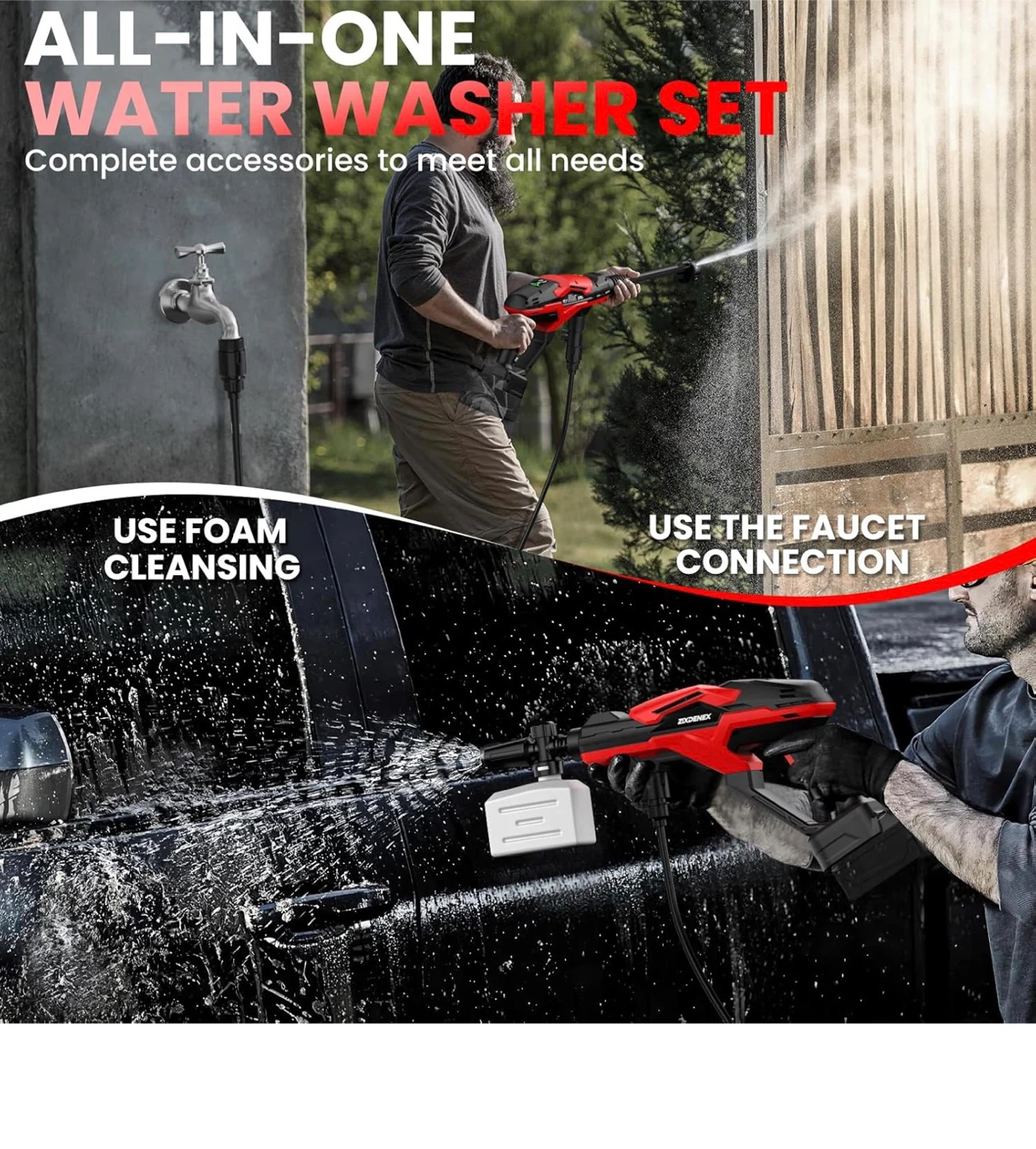 Cordless Pressure Washer for Milwaukee 18V Battery, 800 PSI CP80 - photo 5