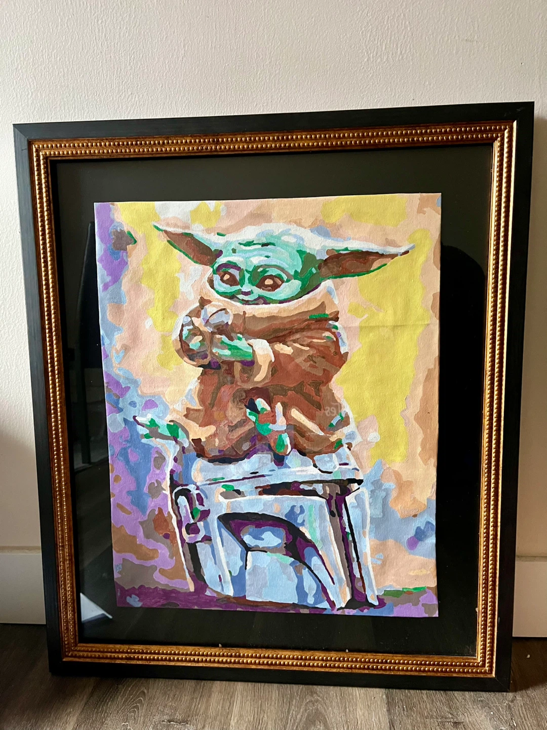 Framed Baby Yoda Paint by Numbers Art
