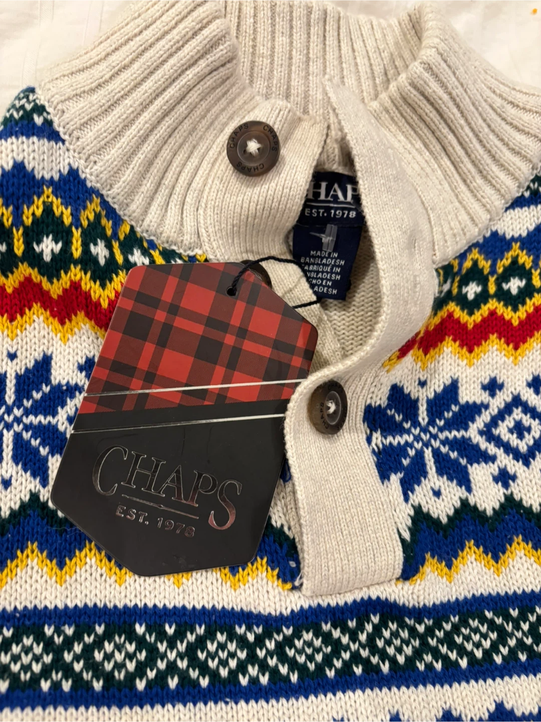 Chaps Fair Isle Henley Sweater - photo 3
