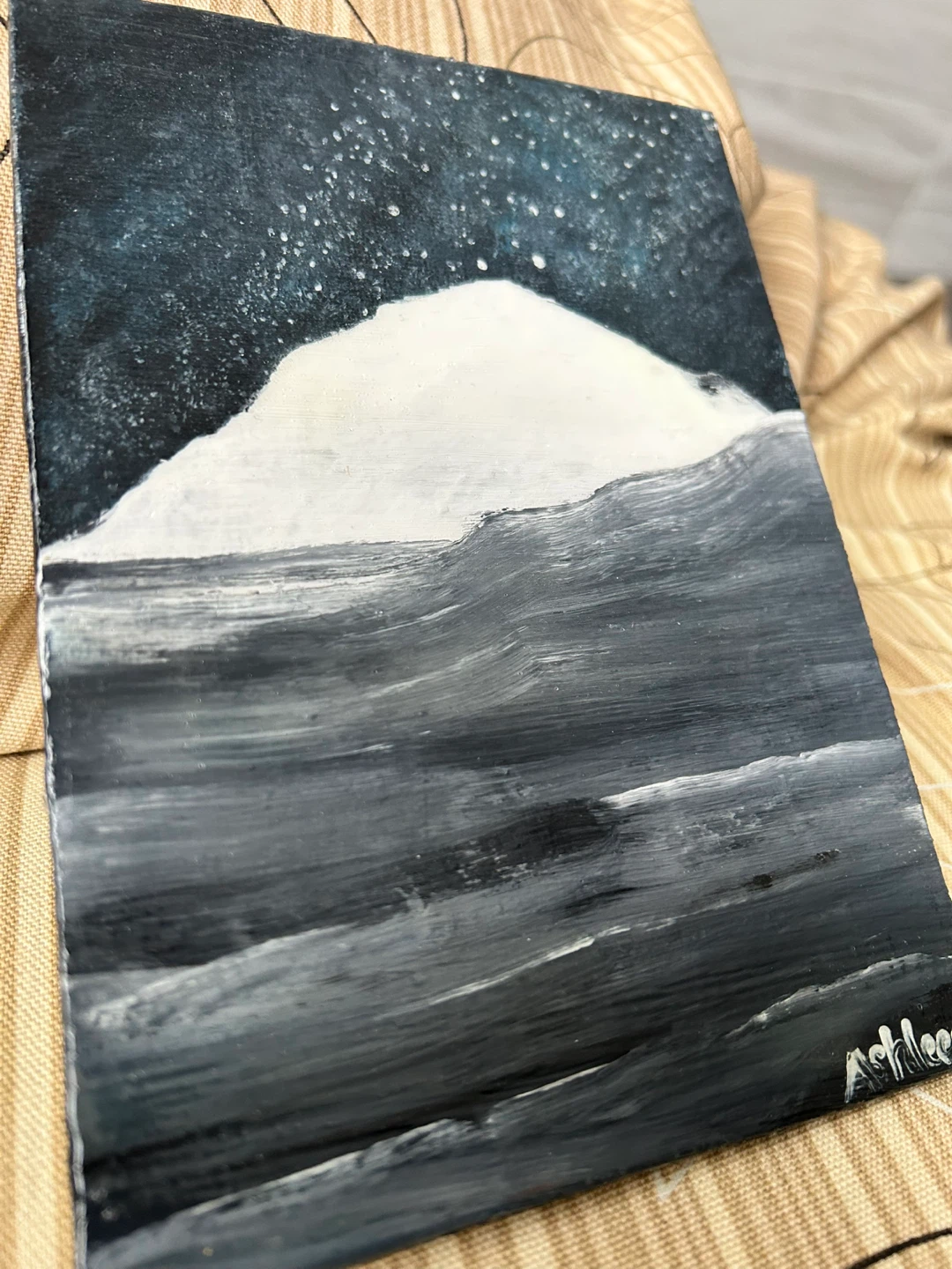 Original Acrylic Painting - Mountain Night Sky - photo 2
