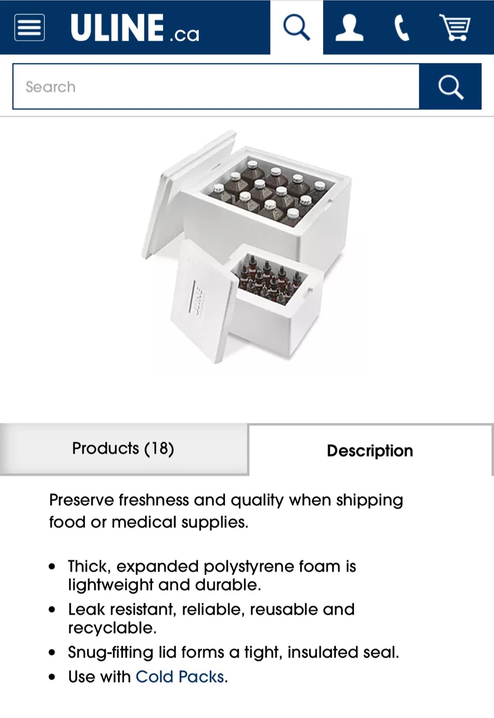 ULINE INSULATED FOAM CONTAINERS WITH FITTED LIDS - photo 2