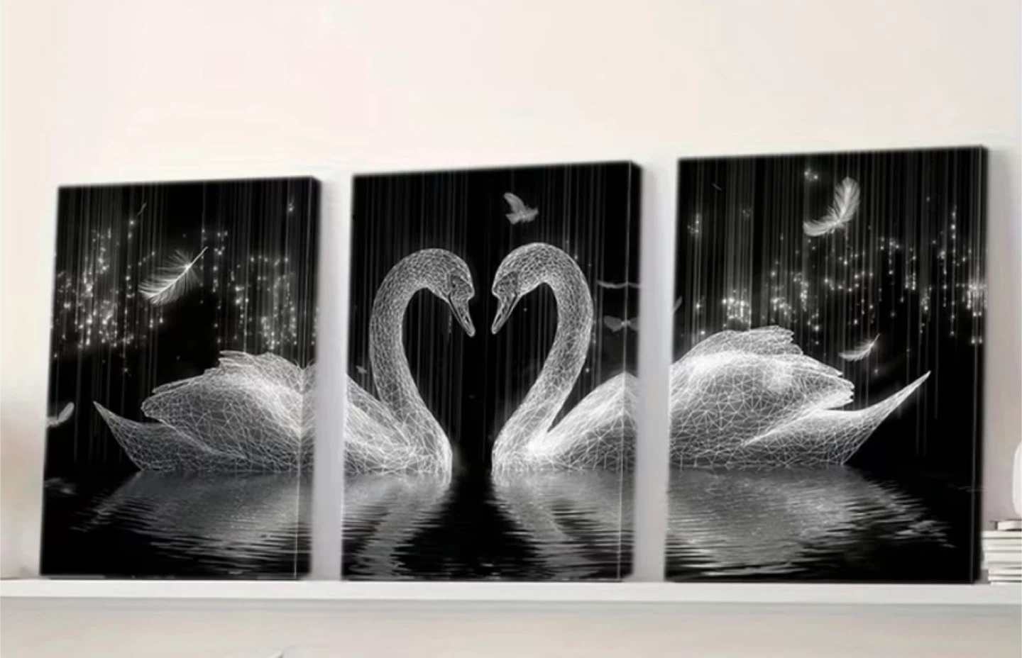 Set of 3 Swan Canvas Wall Art - photo 2