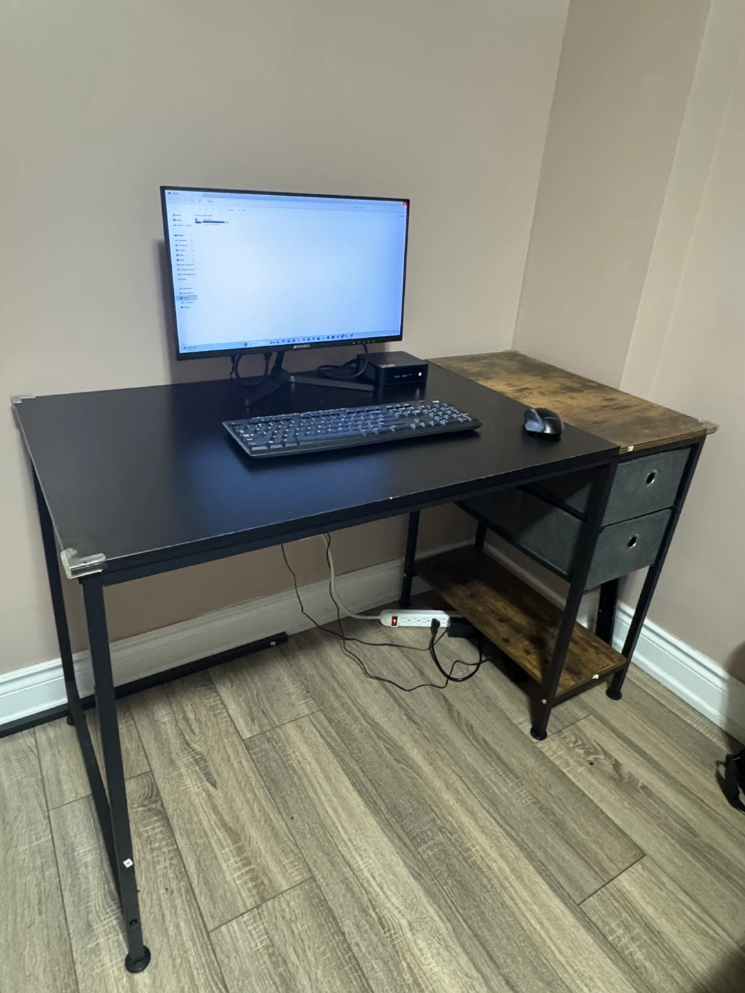 47” Computer Desk with Drawers – Black – Modern Office Table