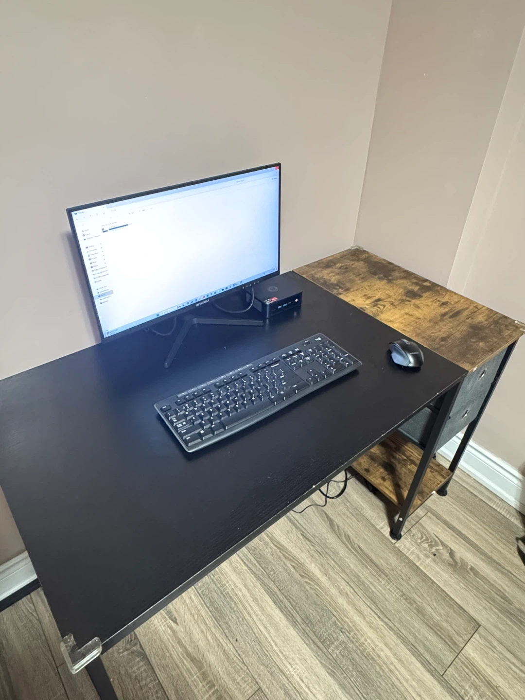 47” Computer Desk with Drawers – Black – Modern Office Table - photo 2