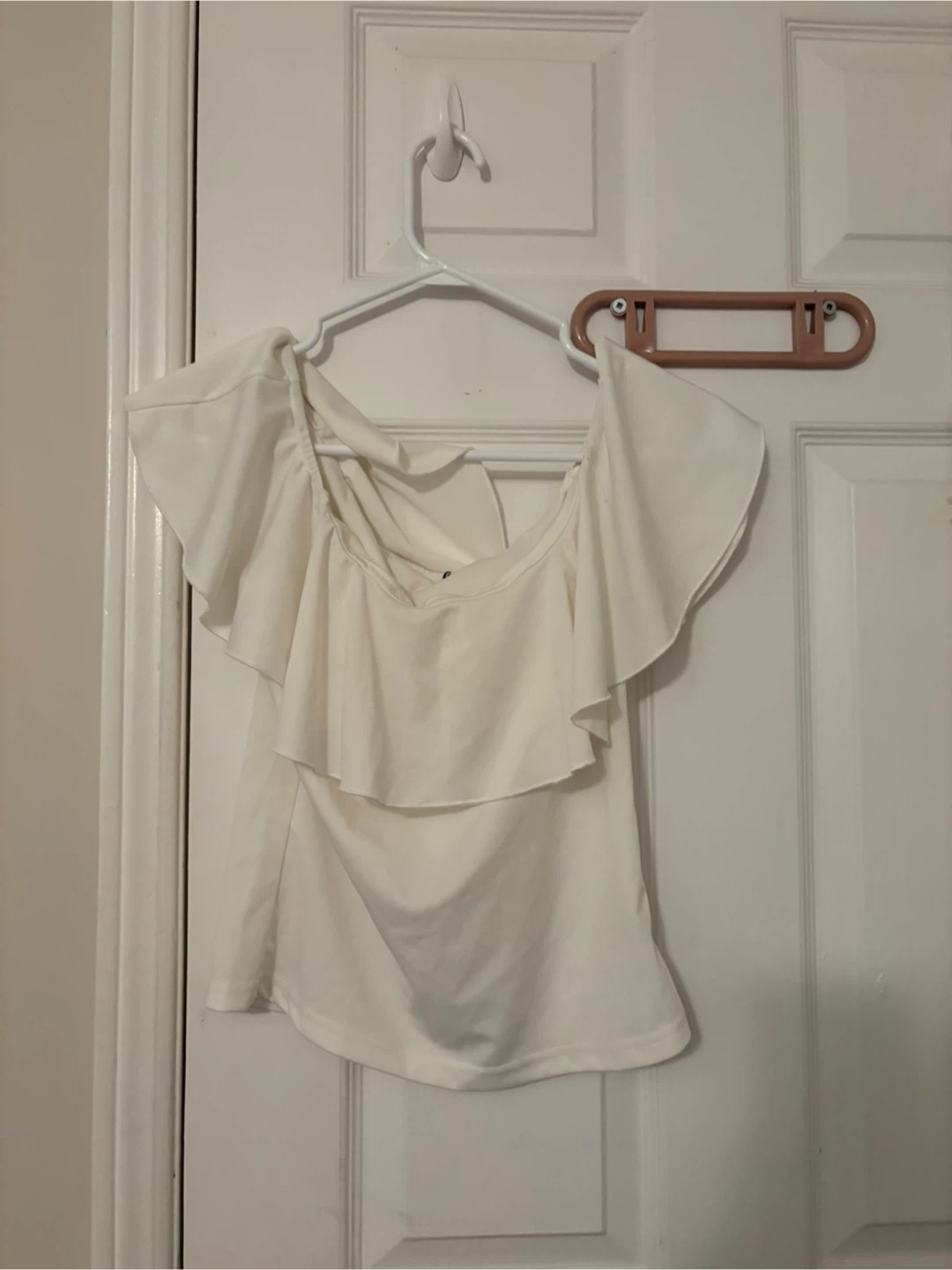 White Off-the-Shoulder Ruffle Top
