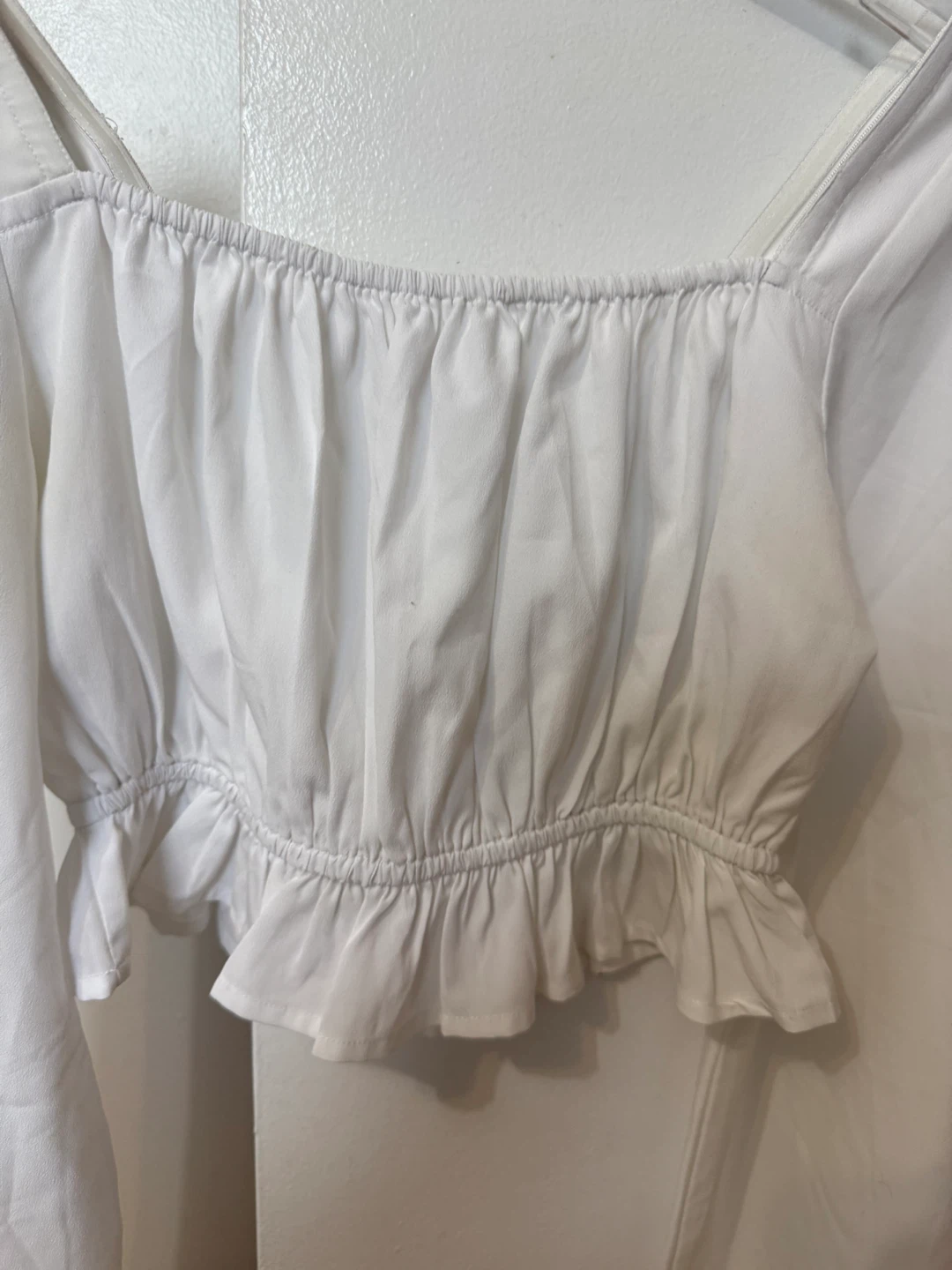NA-KD White Square Neck Cropped Top - Size 36 - photo 2