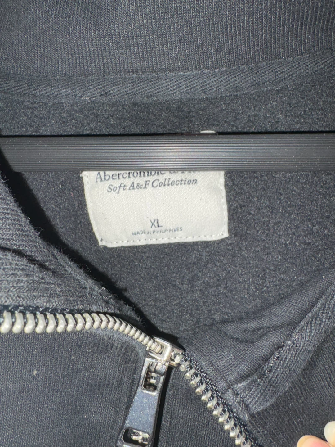 Abercrombie & Fitch Quarter Zip Sweatshirt - Black - XL - photo 3