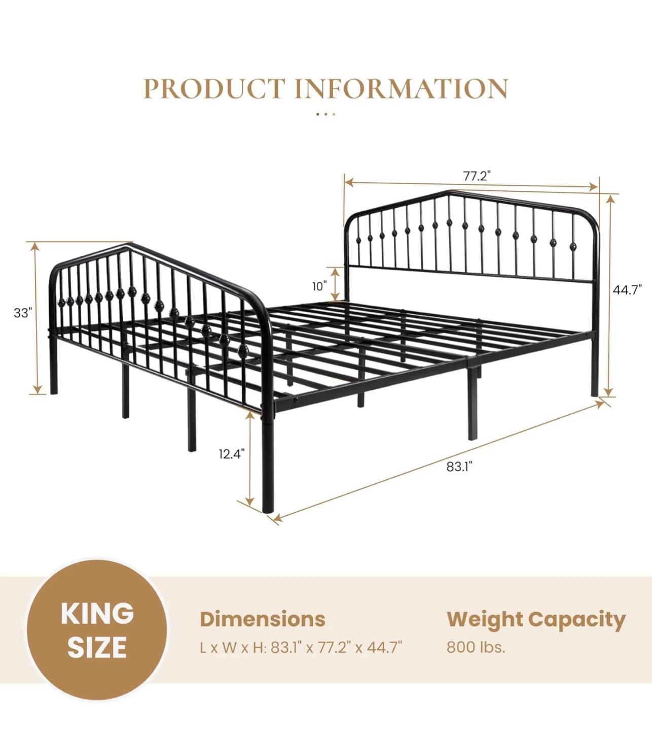 King Size Metal Bed Frame - photo 2