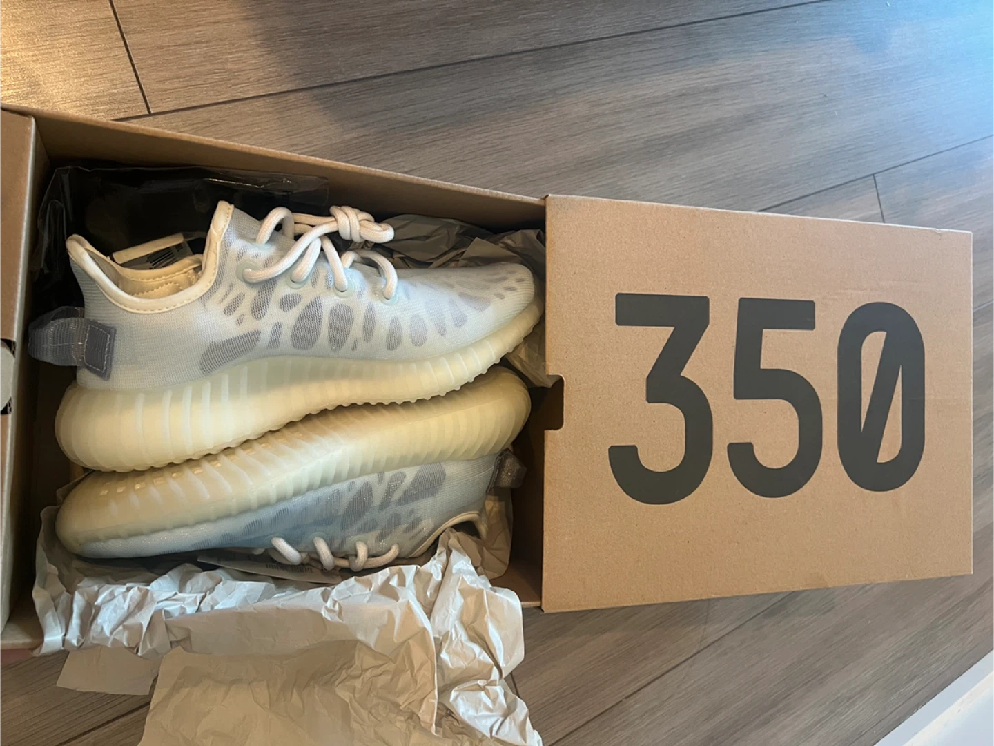 Adidas Yeezy Boost 350 V2 "Mono Ice" Sneakers Size 4 US