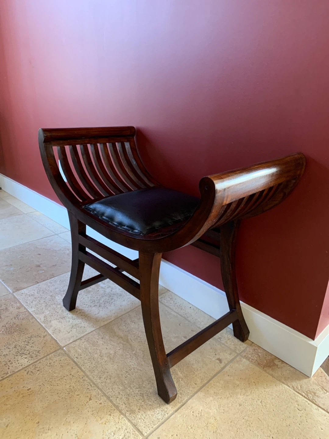Wooden Bench with Padded Seat - photo 2