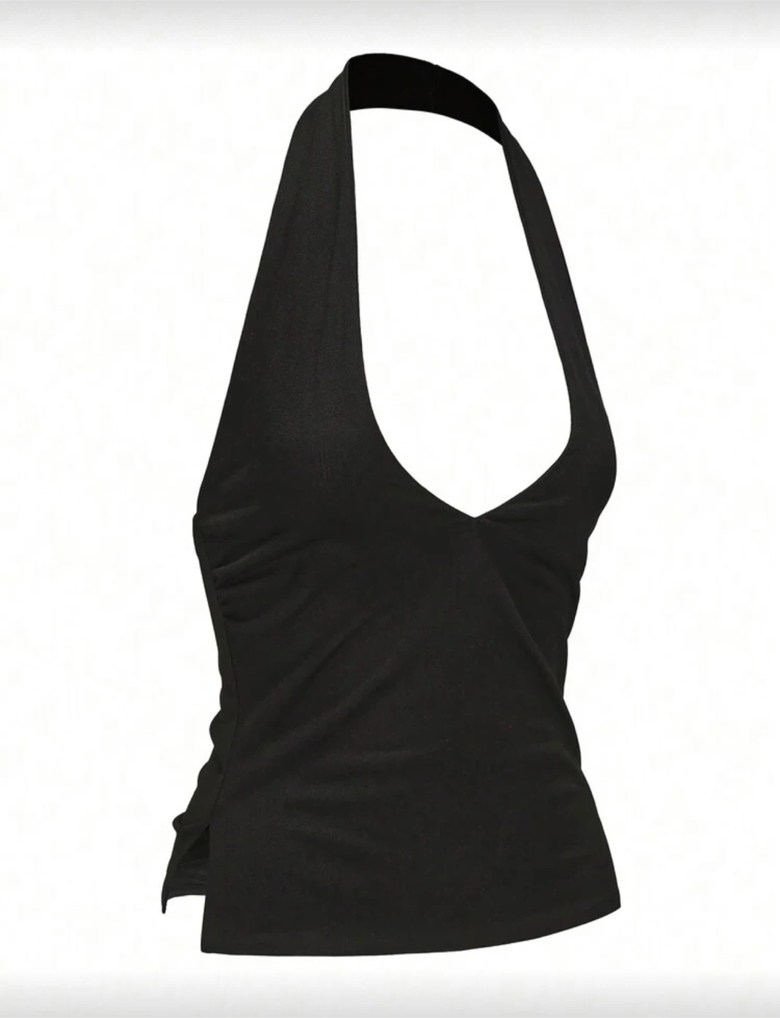 Black Halter Top with Slits- Size M - photo 3