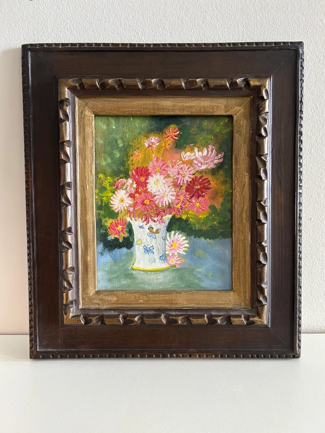 Framed Floral Still Life Painting