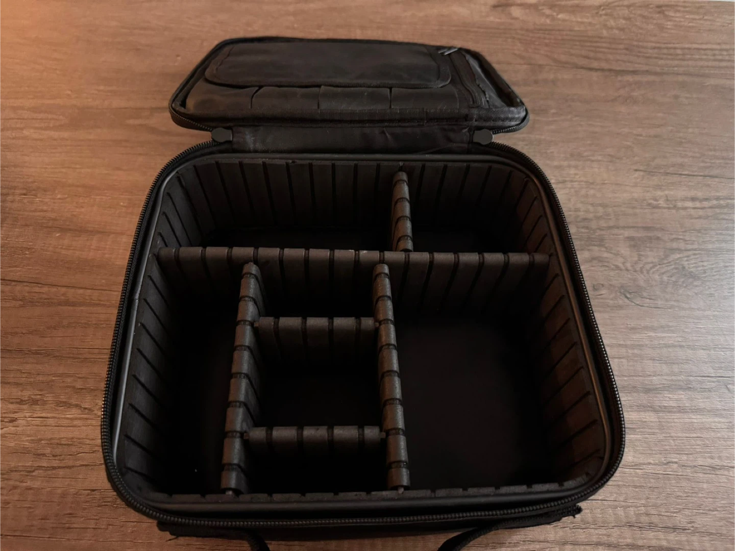 Black Makeup Train Case with Removable Dividers