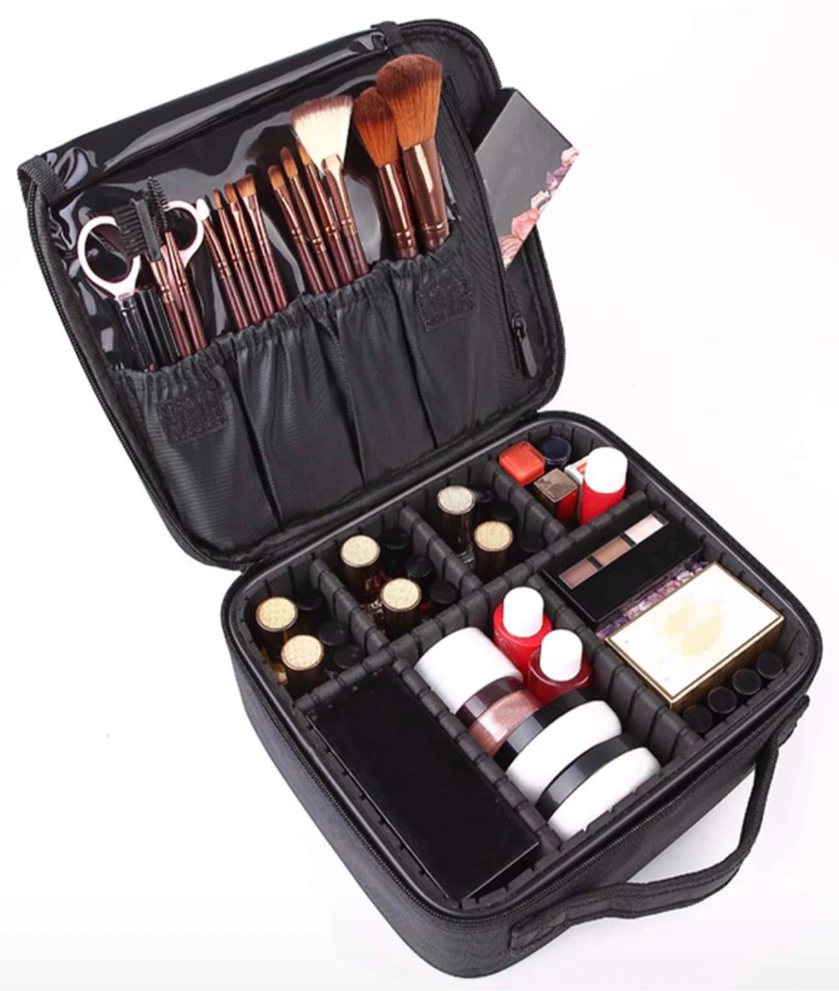 Black Makeup Train Case with Removable Dividers - photo 4
