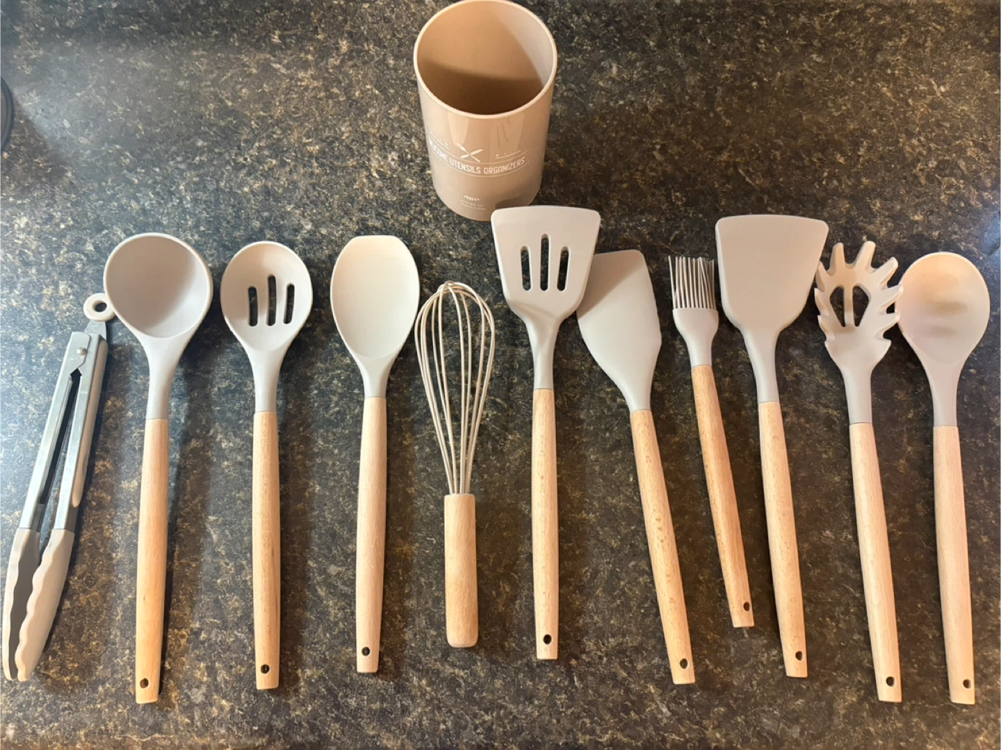 15-Piece Silicone Kitchen Utensil Set with Knife Block