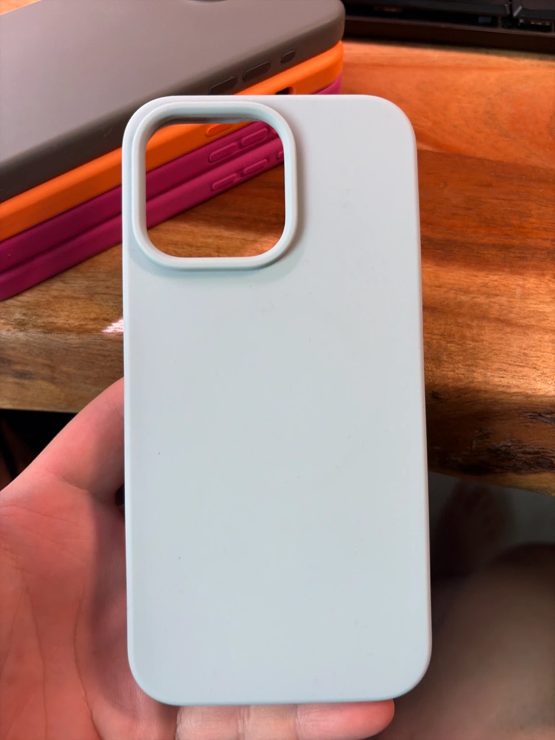 Iphone 15 pro max Light Blue Silicone Phone Case