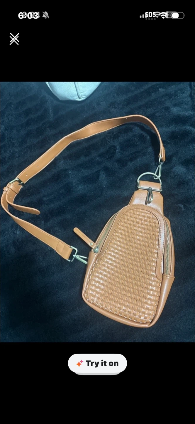 Brown Woven Sling Bag