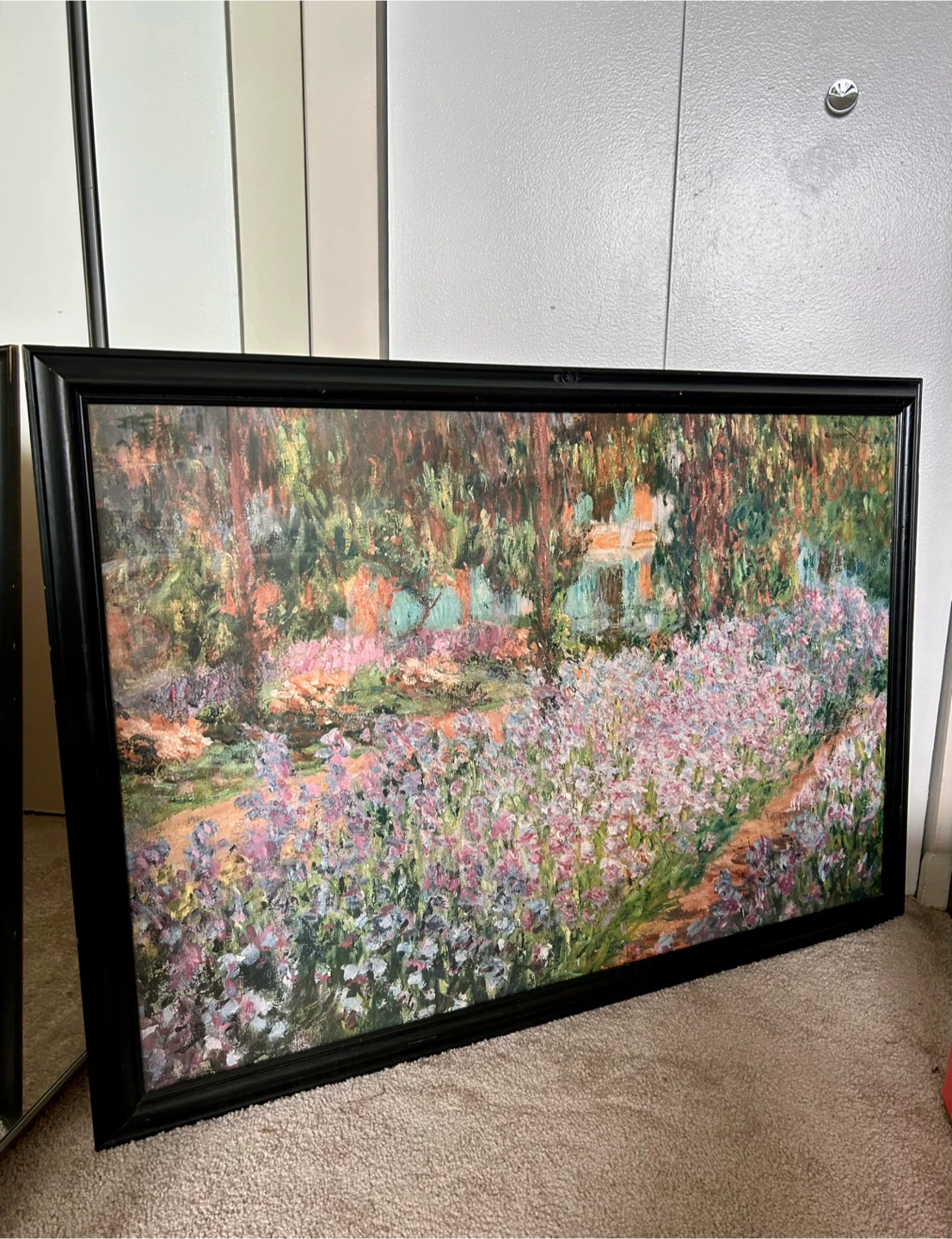 Large Framed Print of Impressionist Garden Painting