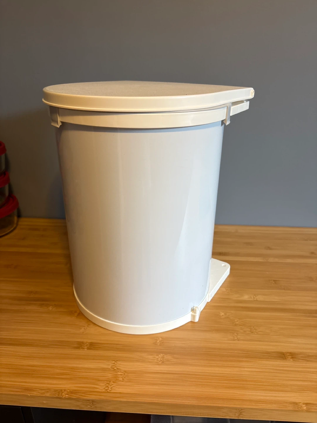 White Step Trash Can