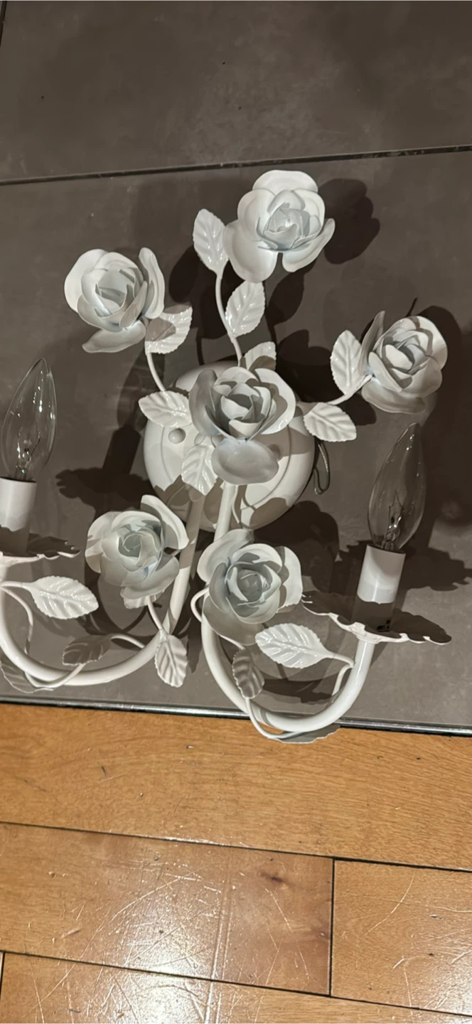 White Rose Sconce Light Fixture