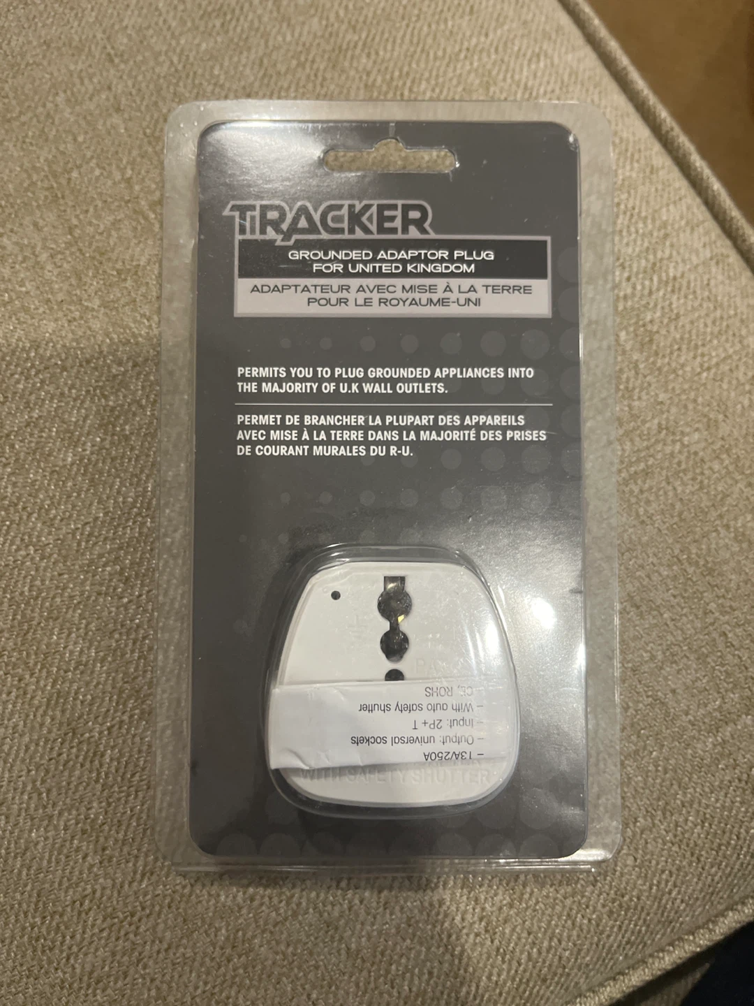 Tracker Grounded Plug Adaptor for United Kingdom