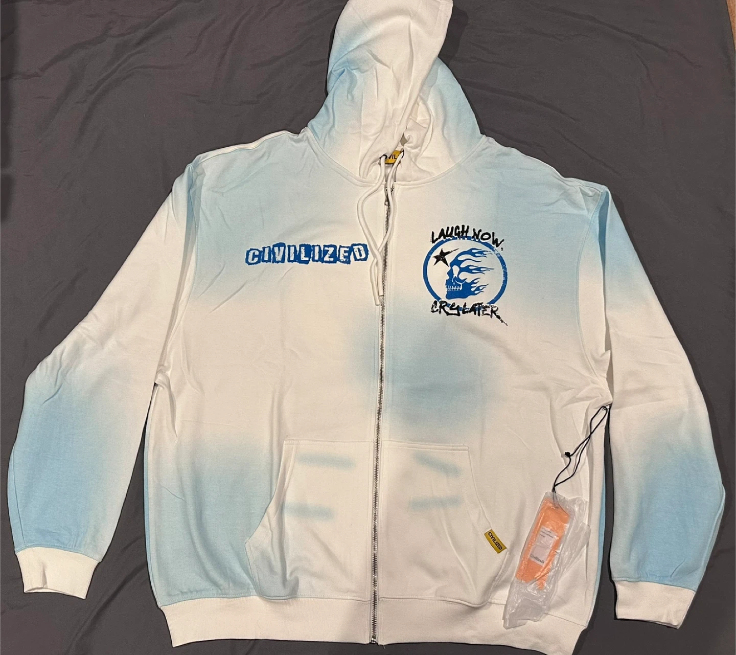 Civilized Off White Zip Up Hoodie - Size S